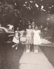 Vintage Old Outdoor Antique Photo Family Picture Girls Dresses Boy Car Home
