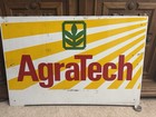 Vintage 1995 Agratech Seeds Metal Dealer Farm Seed Field Sign 36x24 Advertising