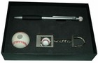 Metal Ballpoint Pen And Key Tag With Pen Stand Boxed