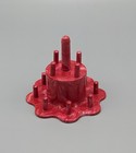 Vtg Hommer 2 Pc Sewing Thread Bobbin Notion Holder Red Marbled Plastic