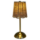Touch Dimmer Cordless Rattan   Gold Table Lamp For Indoor Elegance