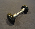 Beautiful Pair Antique Victorian Jet Black Porcelain Door Knobs 3 4  Shanks