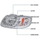97-03 F150 Expedition 04 F150 Heritage Led Running Lights Headlights Chrome Pair