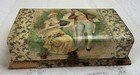 Antique Victorian Vanity Box  Lady   Man  Flowers  Rectangle  Lovely