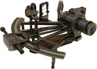 Black Antique Brass Sextant Collectible Telescope Wooden Box Sextant Navigation
