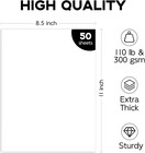 110lb Cardstock 8 5x11 White   50 Sheets White Card Stock Paper For Invitations 