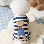 Pet Striped Jumpsuit Spring Autumn Medium Small Dog Clothes Pajamas Puppy Shirt 