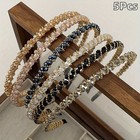 5pcs Multi-color Rhinestone Headbands Thin Non-slip Hair Hoops Hair Bands Daily