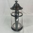 Vtg 60s International Silver Glass Pitcher Commerce Club Atlanta Lid Pour Spout