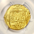 Gold Cob Spain 2 Escudos Philip Ii 1556-1598 Certified Pcgs Au-58-sevilla Mint