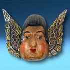 Vtg Guerrero Mexico Cacheton Winged Angel Carved Wood Folk Art Cherub Wall