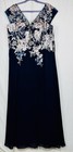 Navy Blue Embroidered Gown Plus Size 20 Mother Of The Bride Formal Chiffon Dress