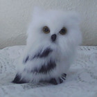 Snowy Owl Hedwig 3  Fuzzy Realistic Sitting Owl Yellow Eyes Euc