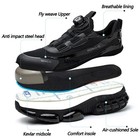 Men s Safety Steel Toe Work Boots Anti-puncture Industrial Shoes Black Fabric