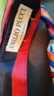 Emilio Pucci Womens Silk Visor Hat Multicolor Psychedelic Print Tie Made Italy
