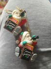 Vintage Mini 2 Coca Cola   Santa Christmas Ornaments 1993