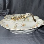 Antique 19th Century Victorian Rococo Porcelain Lobster Centerpiece Bowl 
