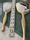Vintage Vanity Dresser Set 3 Piece Gold Tone Brush  Mirror  Comb Victorian Style