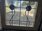 Antique English Stained Glass Window 3 Pc Set