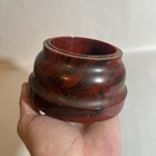 Vintage 433g Black Red Swirl Marbled Bakelite Catalin Base Block Chunk