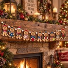 Yorkshire Terrier Christmas Wooden Garland  Festive Dog Wooden Wall Hanging