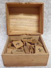 Japanese Japan Shogi Tile Set Of 42 Chess Wood Pieces In Original Wood Box