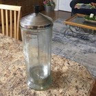 Vintage Barber Barbicide Disinfectant 11 5 h Clear Glass Lidded Jar Container