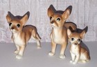 Vintage 1960 s Miniature Chihuahua Dog Family Bone China Set Of 3 Pcs 