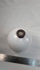 Antique Plain Round White Milk Glass Lightning Rod Ball Bmg Copper Caps