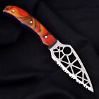 Custom Hand Made Hunting Knife High Carbon Steel Serrated Blade W Sheath 2876