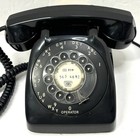 Vintage Automatic Electric Black Rotary Dial Desk Phone 1965