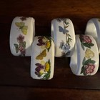 Set Of 8 Vintage 1980s Portmeirion Botanic Garden China Napkin Rings Floral 
