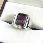 Garnet Emerald Cut Gemstone With 925 Sterling Silver Ring For Men s  65