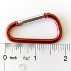 Lot 100 D - Shaped Carabiner Spring Belt Clip With Ring 1-7 8  Aluminum 6 Colors