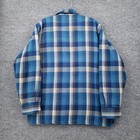 Vintage Woodland Shacket Mens M Medium Blue Flannel Quilted Lined Jacket Shirt