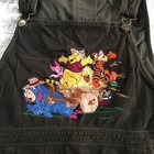 Vintage Winnie The Pooh Corduroy Jumper  Dress Disney Store Embroidered Women Lg
