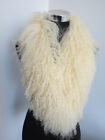  100  Genuine Mongolian Lamb Fur Scarf  fur Collar  Fur Wrap  beige Women s Cape
