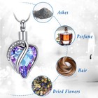 Heart Urn Necklace For Ashes Keepsake Cremation Jewelry Crystal Memorial Pendant