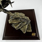 Bronze Bald Eagle Dead Aim By Wally Shoop Wood Base Burlington Northern Railroad