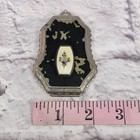 Vintage Vanity Powder Compact Mirror Silver Plated   Enamel Floral Art Decor