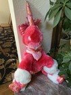 Animal Alley Hot Pink Unicorn Yarn Mane Plush Stuffed Floppy Collar 2000 15   
