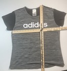 Adidas Climalite Women   s Medium Gray Black Athletic T-shirt Workout Tee