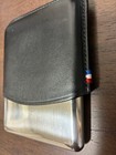 S t  Dupont Cigarette Case Black Silver Used Metal Leather Discontinued