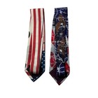 Lot 2 Harley-davidson Ties Vintage 2000 Fat Boy With Flag   1995 American Made