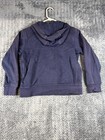 Nike Hoodie Boys Medium Navy Blue Fleece Lined Cotton Swoosh Pockets Full Zip