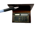 Pebble Beach Golf Links Smooth Brn Leather Scorecard Holder   Solar Calculator