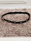 Vintage Black Silver Heart Leather Western Rodeo Cowboy Buckle Belt 5674 Sz 32