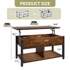 Rustic Wood Lift Top Coffee Table Lift Up Rectangle Table Large Hidden Storage