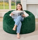 Green Bean Bag Chairs - 3ft Big Adults - Plush Cover - Large - Green