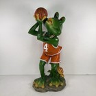 Frog Playing Basketball Orange Green Large Figurine Statue 16    In Resin Sports